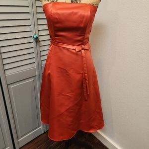 Orange bridesmaids dress